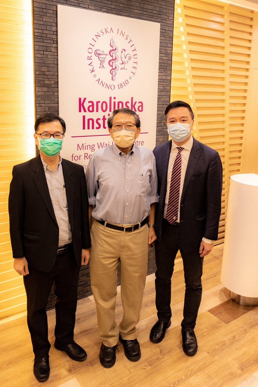 Professor Woody WY Chan, CRNM Co-director, Professor Rocky S Tuan, CUHK VC, Professor Patrick SH Yung, CNRM Director at Karolinska Institute Ming Wai Lau Centre for Reparative Medicine.